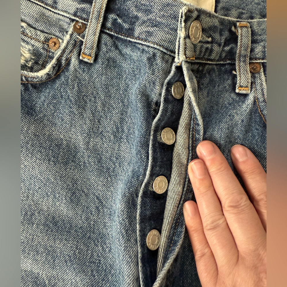 Agolde 90's Pinch Waist High Rise Distressed Jeans-Size 28 - Picture 8 of 16